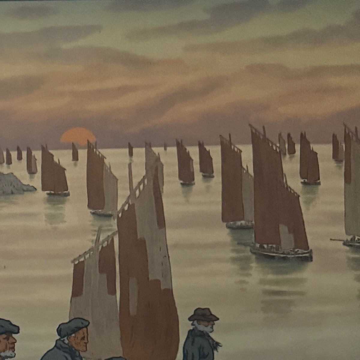 Lithographie par Henri Rivière Au Vent de Noroît - Les Vieux -photo-1