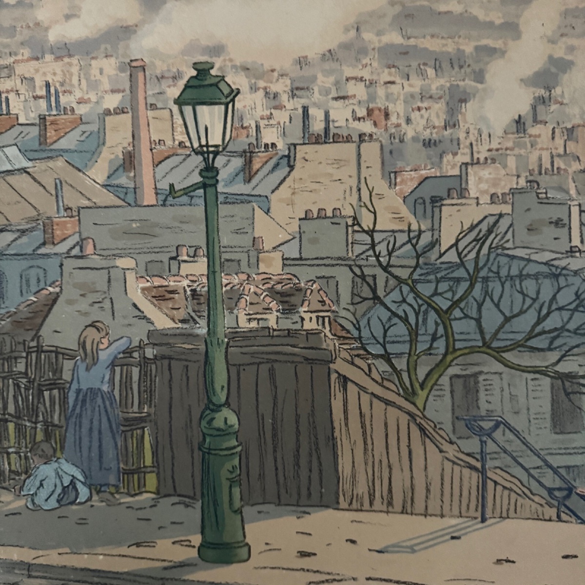 Lithographie par Henri Rivière Paysages Parisiens - Paris vu de Montmartre -photo-2