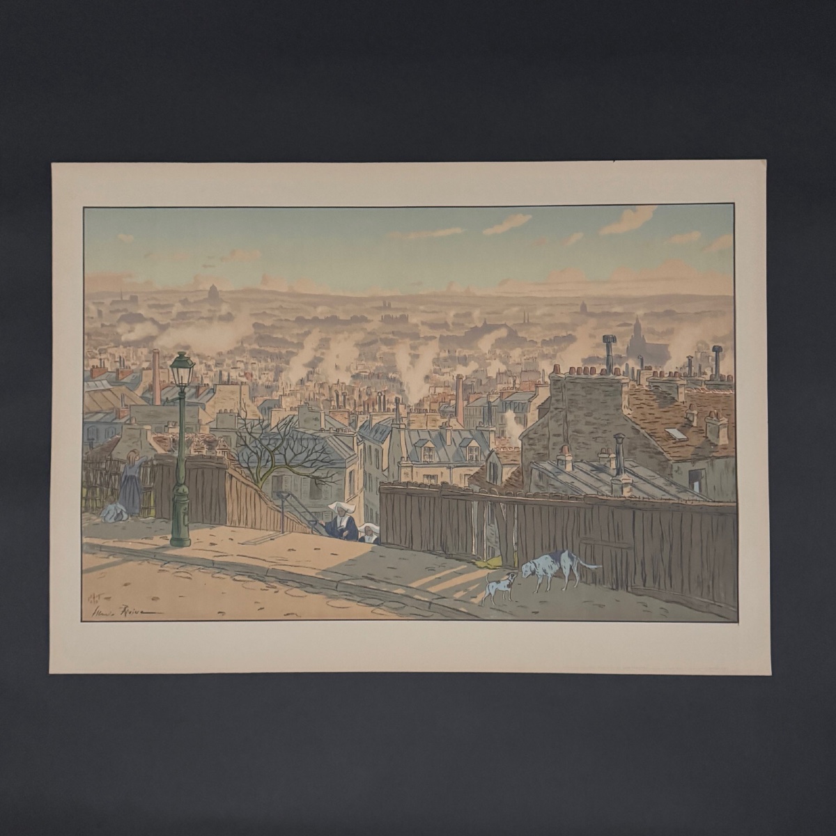 Lithographie par Henri Rivière Paysages Parisiens - Paris vu de Montmartre 