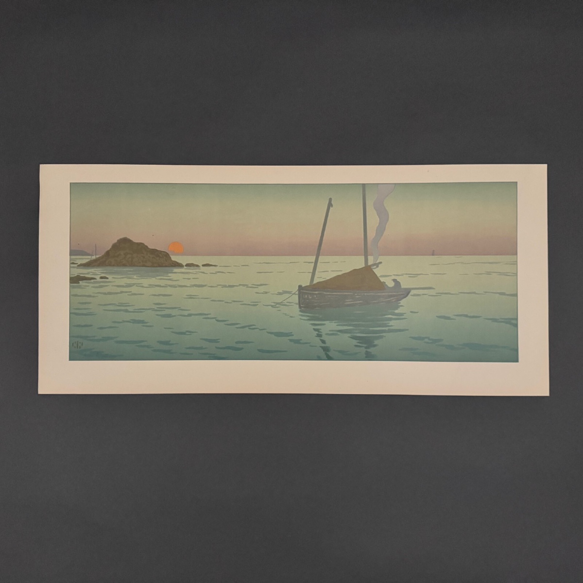 Lithograph By Henri Rivière La Féérie Des Heures - Le Soleil Couchant