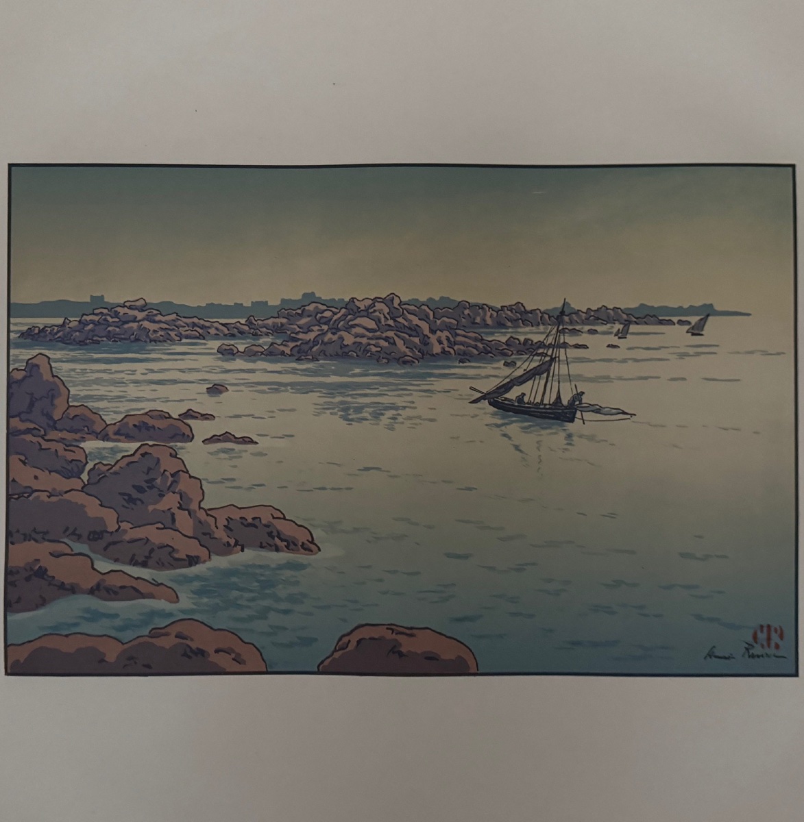 Lithograph By Henri Rivière Entrance To The Port Of Ploumanac'h-photo-2