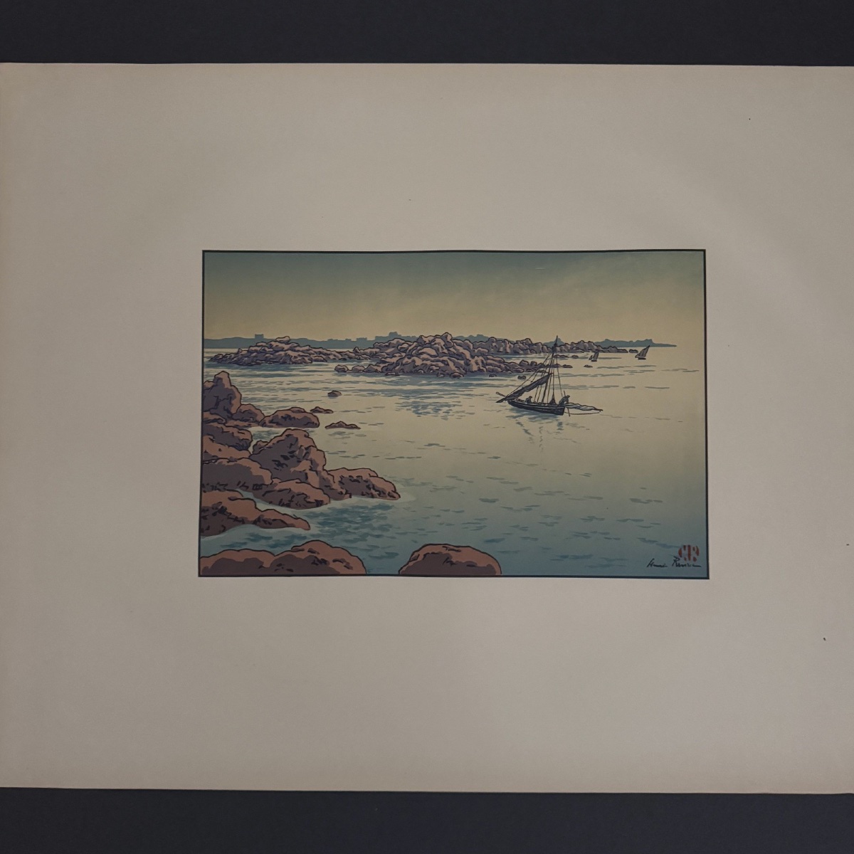 Lithograph By Henri Rivière Entrance To The Port Of Ploumanac'h-photo-2