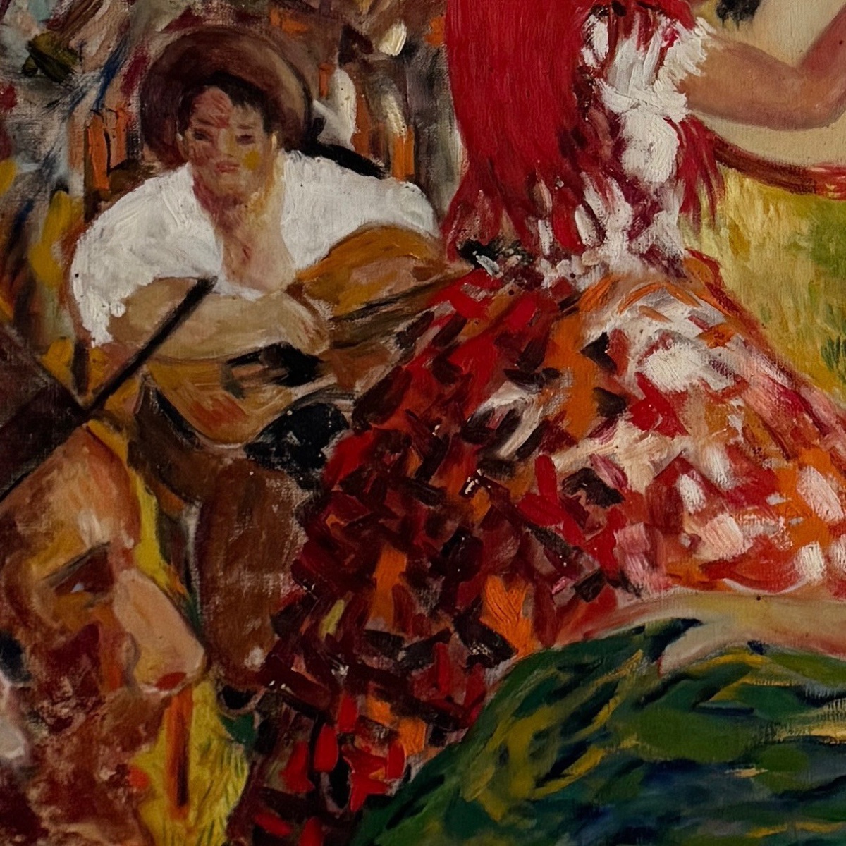 Huile sur toile par Salvàn Paris danseuse de flamenco milieu XXe-photo-3