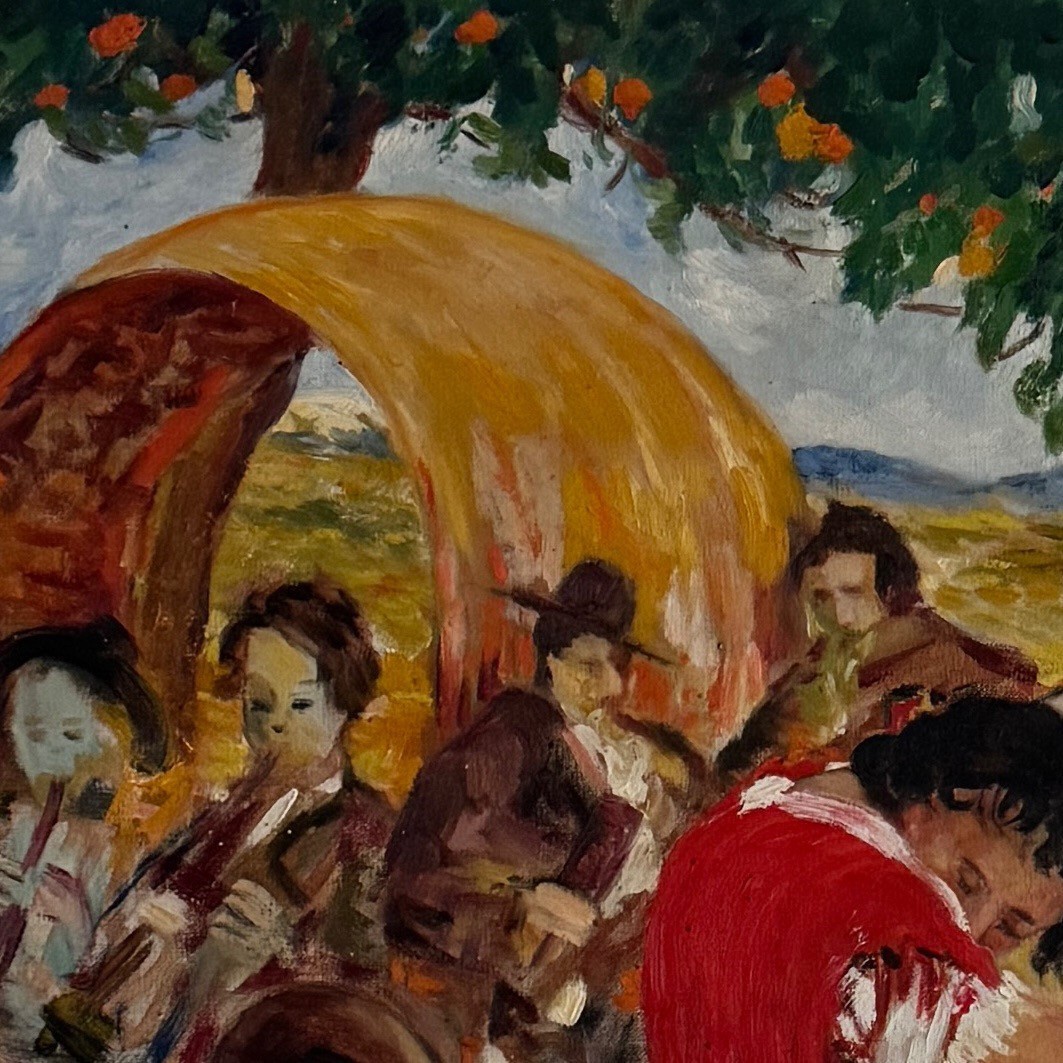 Huile sur toile par Salvàn Paris danseuse de flamenco milieu XXe-photo-4