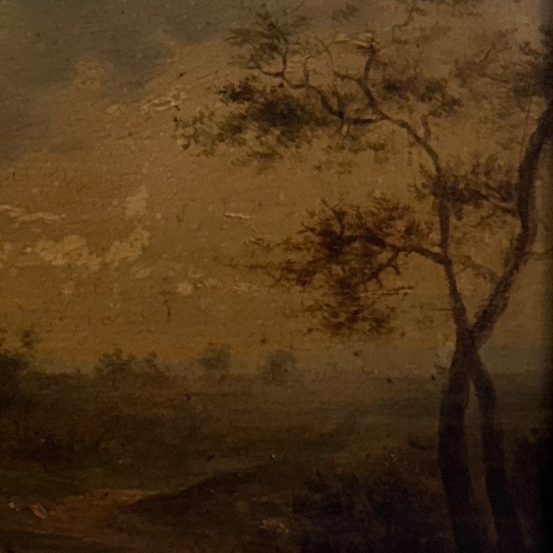 Oil On Landscape Panel 19th Century French School Gilt Frame-photo-3