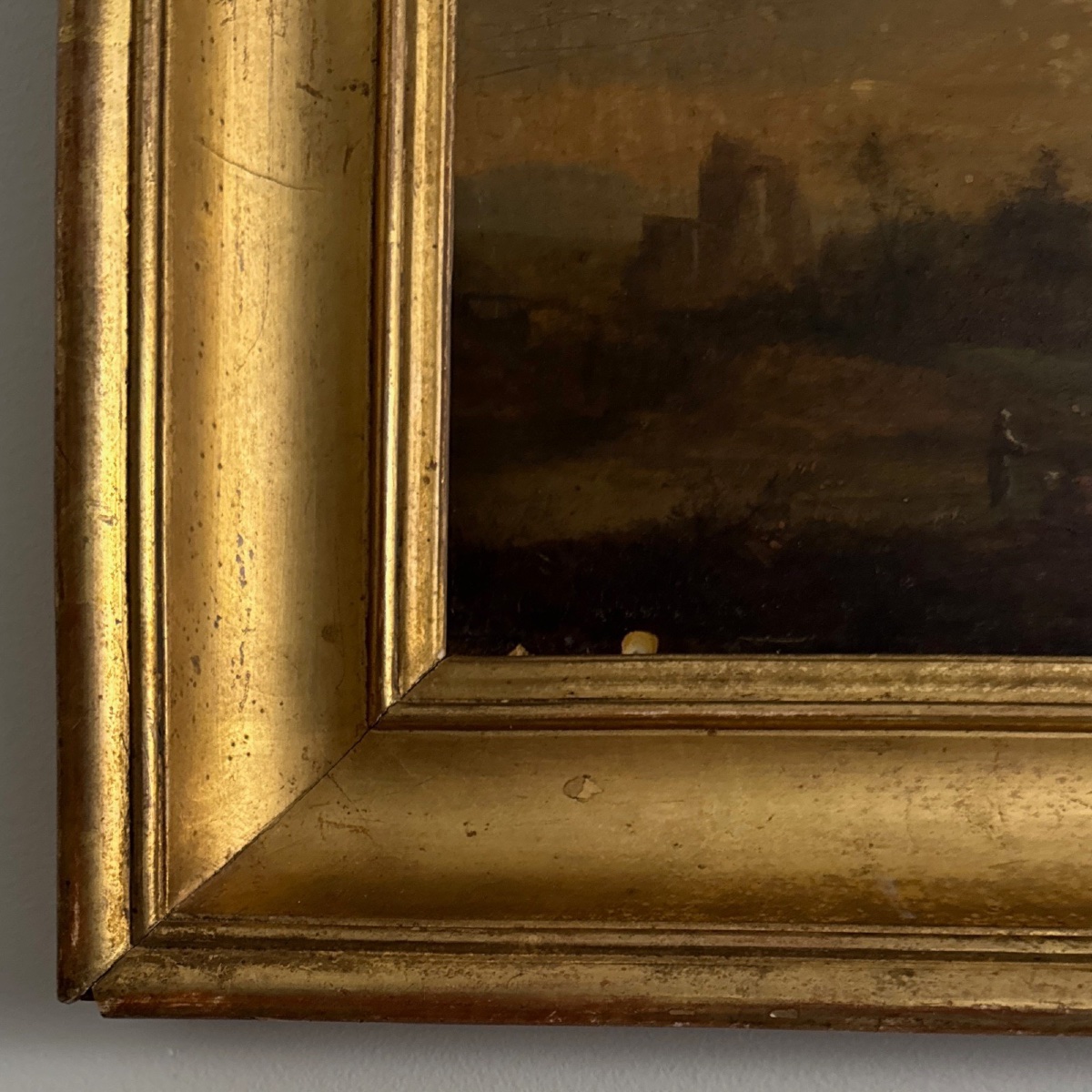 Oil On Landscape Panel 19th Century French School Gilt Frame-photo-4