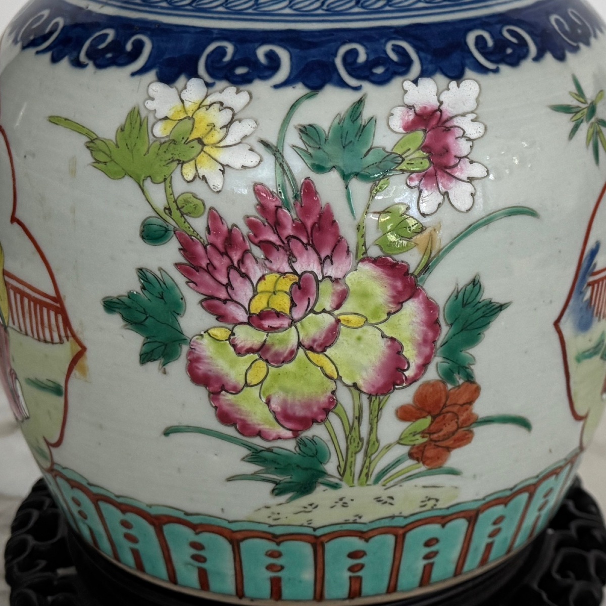 Pot à gingembre Chine XIXe sur un support en bois de fer -photo-2