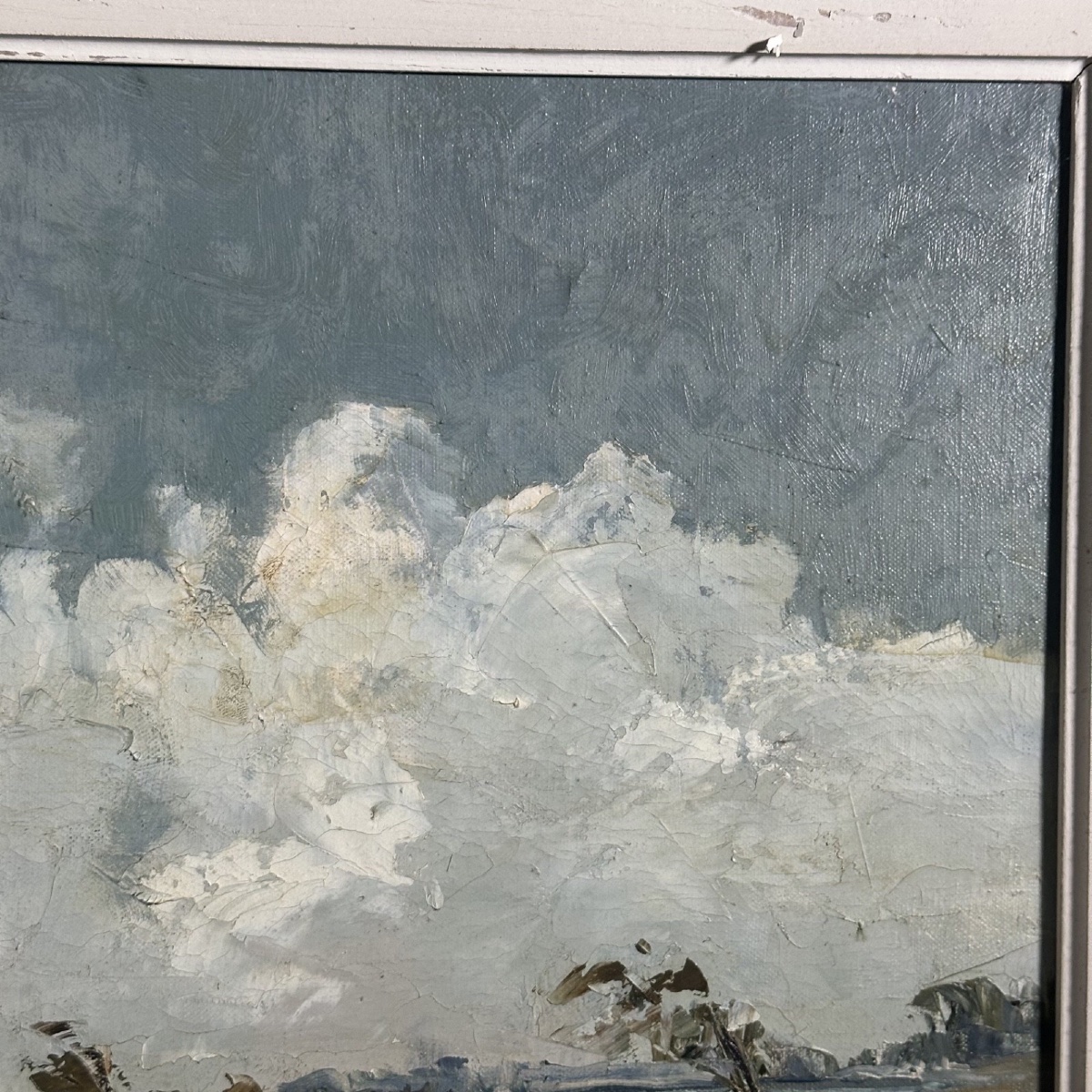 Huile sur toile XXe paysage de Camargue par Ely Laumonier -photo-2