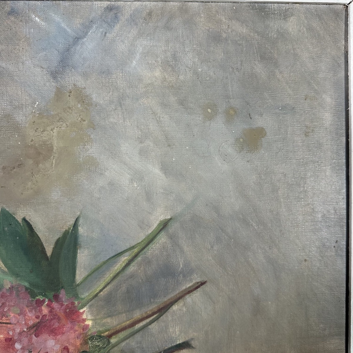 Oil On Canvas Still Life With Roses By Victor Tripon 1892-photo-2
