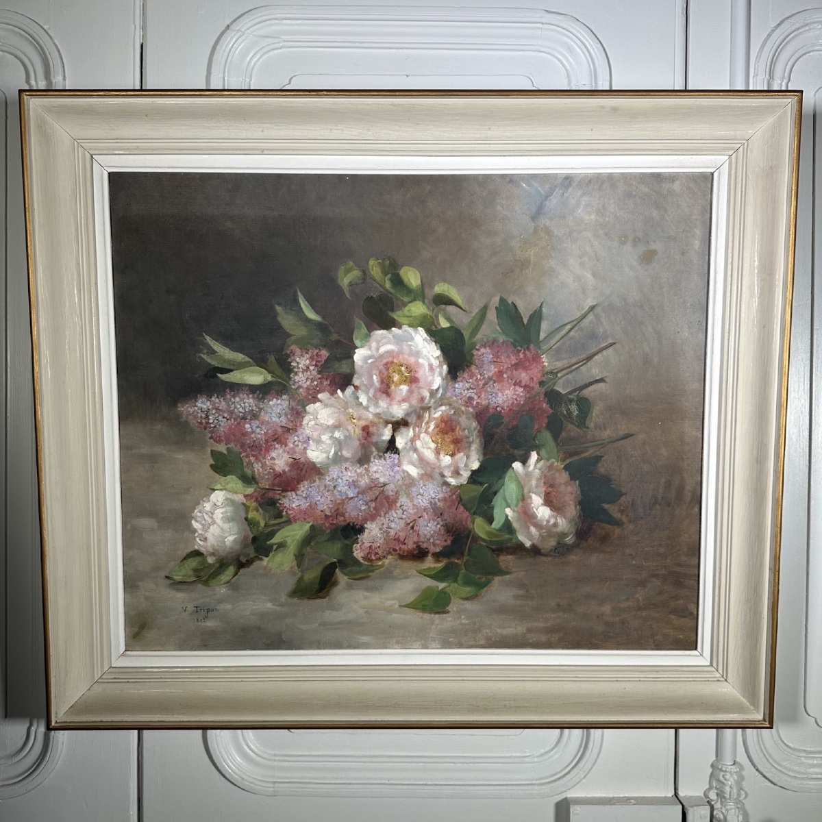 Oil On Canvas Still Life With Roses By Victor Tripon 1892