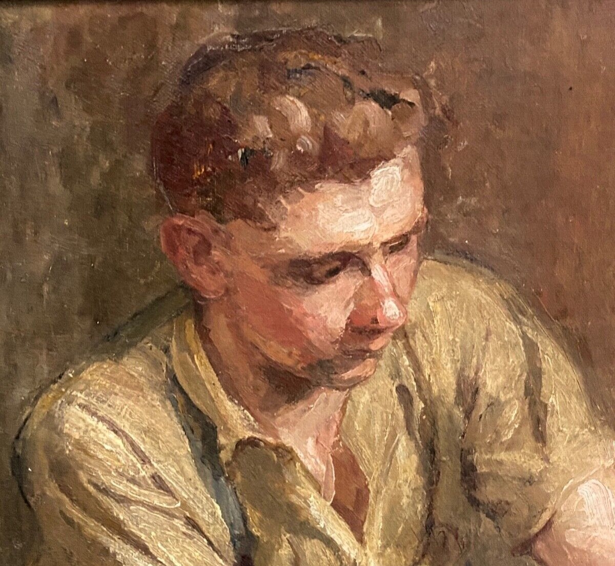 Oil On Canvas Two Workers At Work 1930 By F. Saint Pasty-photo-1