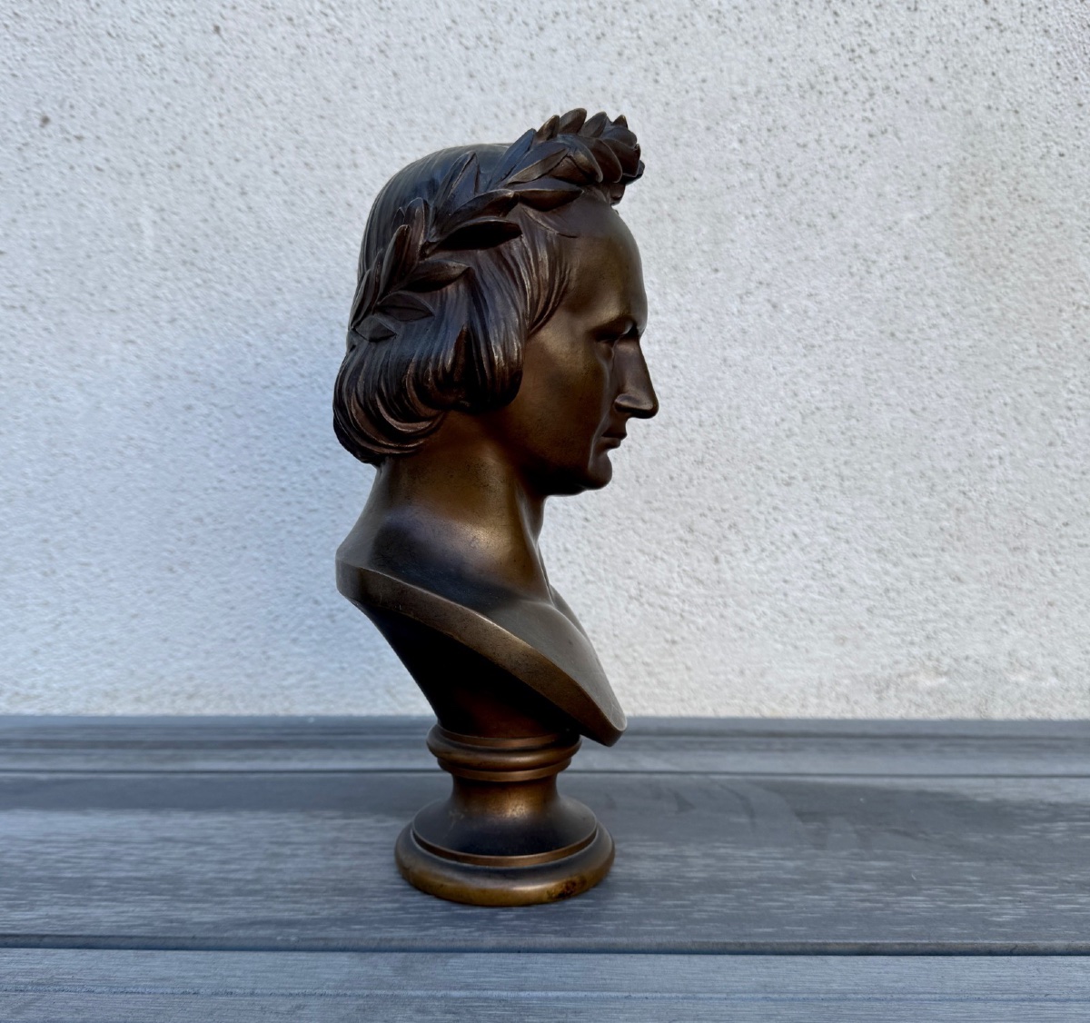Buste en bronze de Victor Hugo par David d'Angers et F. Barbedienne-photo-3