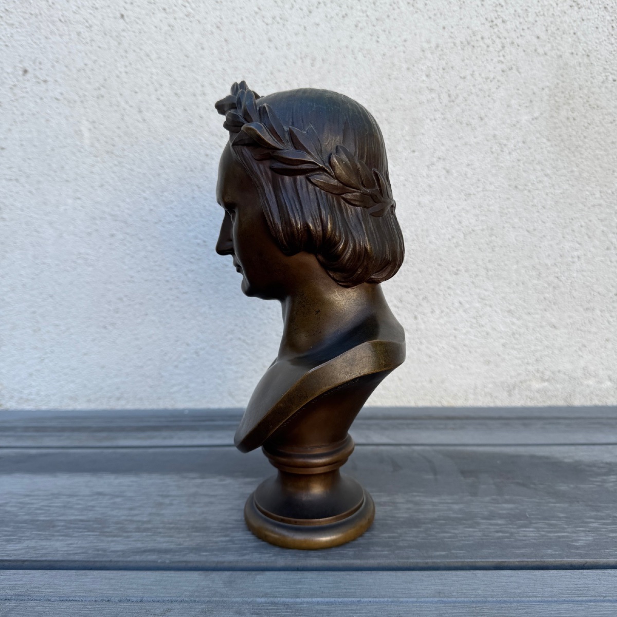 Buste en bronze de Victor Hugo par David d'Angers et F. Barbedienne-photo-1