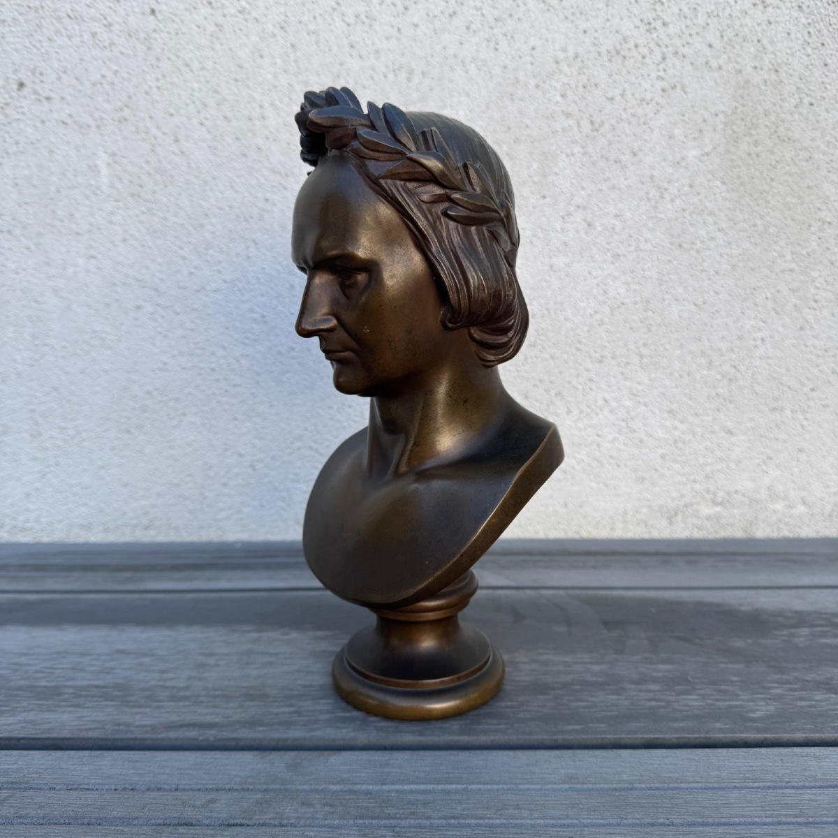 Buste en bronze de Victor Hugo par David d'Angers et F. Barbedienne-photo-2