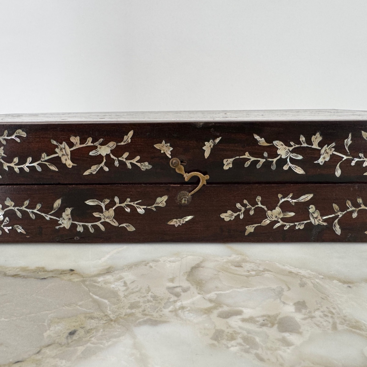 19th Century Ironwood Backgammon Case With Mother-of-pearl Decoration China-photo-3