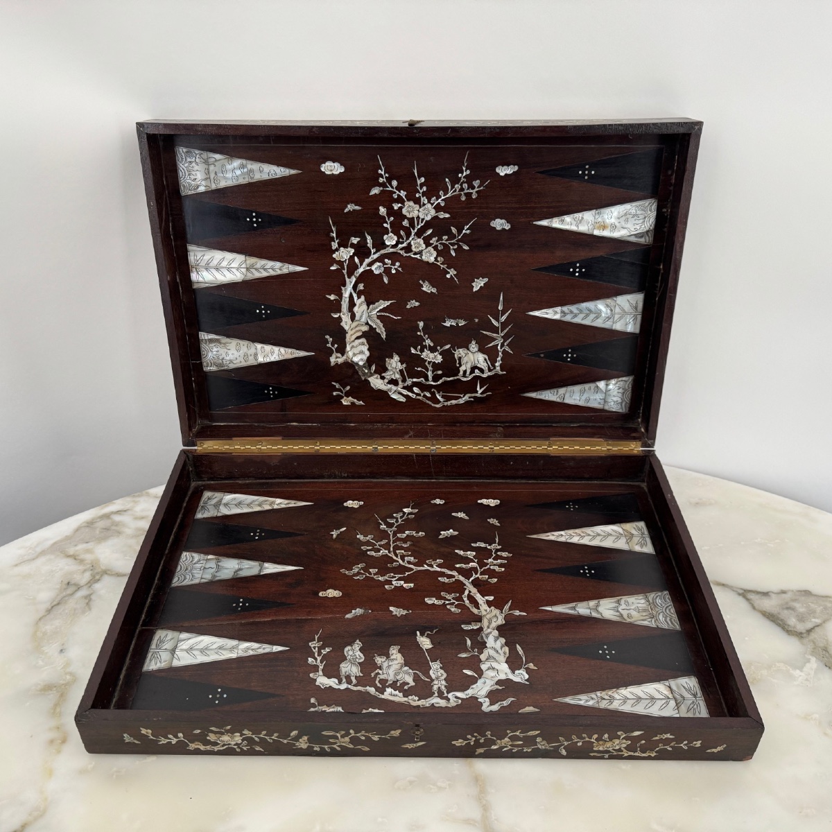 19th Century Ironwood Backgammon Case With Mother-of-pearl Decoration China