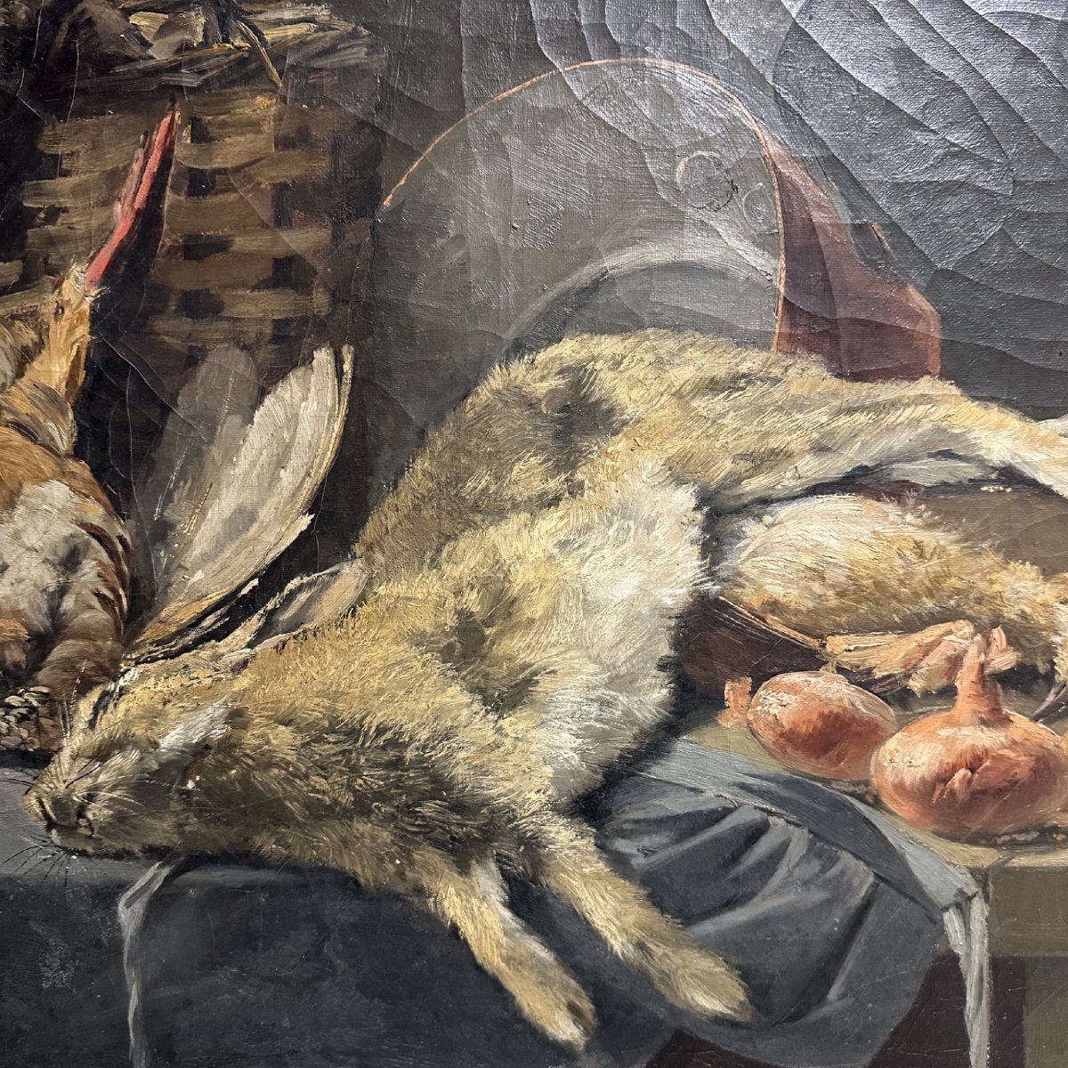 Oil On Canvas Still Life With Game By Georges Levreau Late 19th Century-photo-1