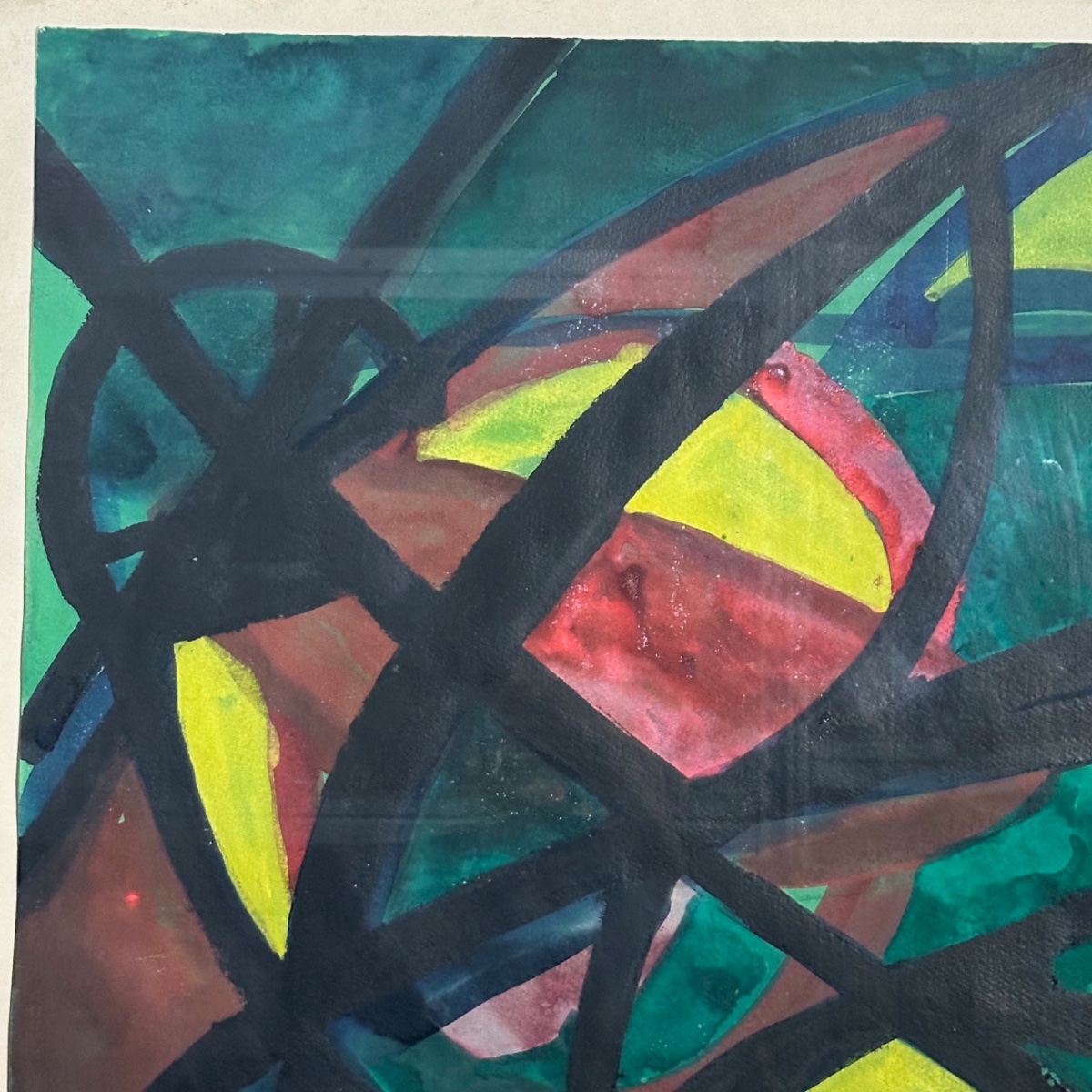 Watercolor On Modernist Paper 1960 By Raymond Trameau-photo-3
