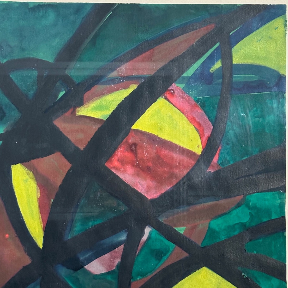 Watercolor On Modernist Paper 1960 By Raymond Trameau-photo-4