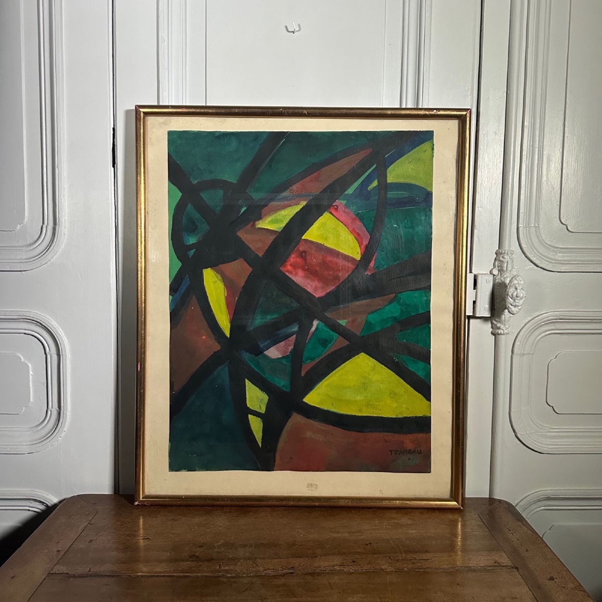 Watercolor On Modernist Paper 1960 By Raymond Trameau