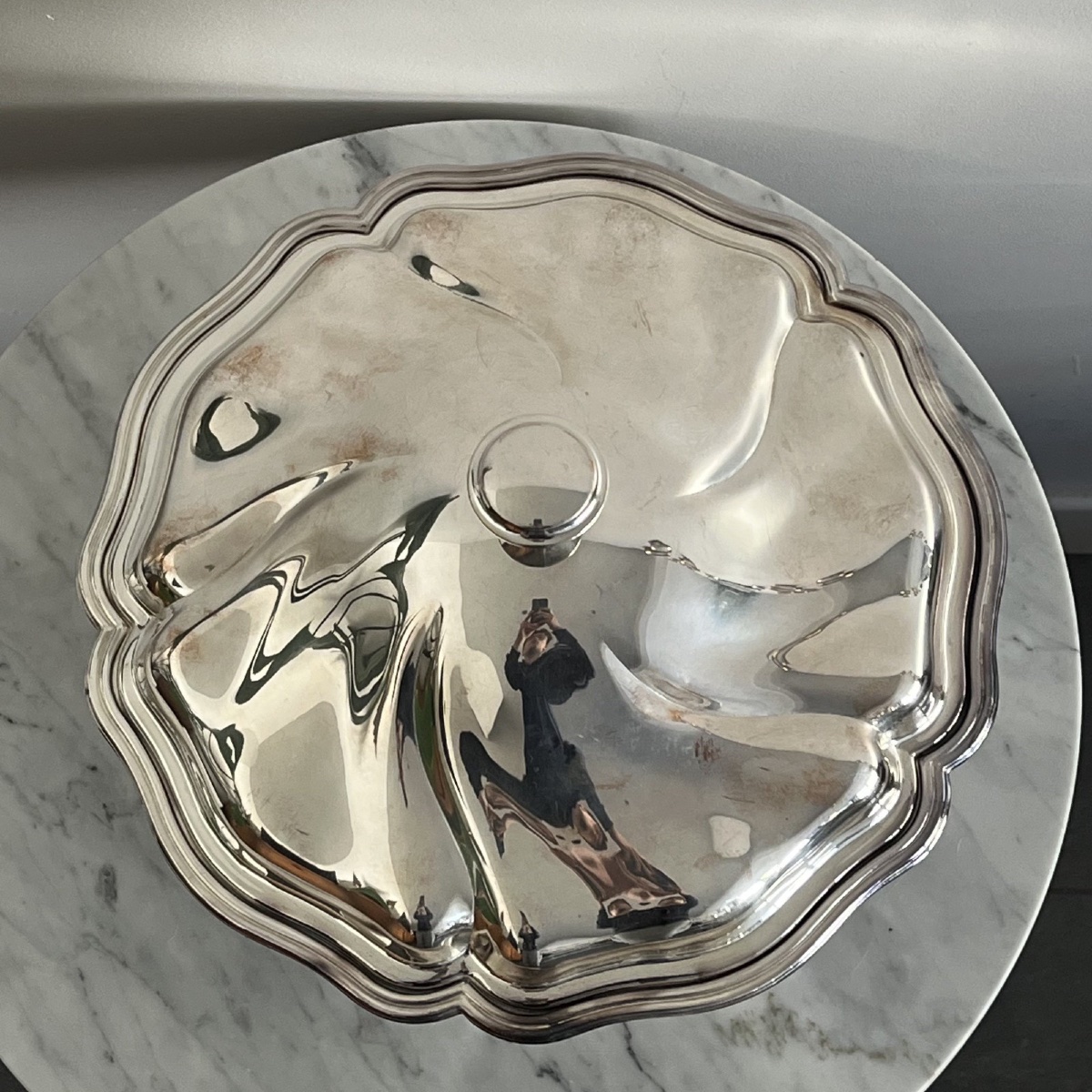 Christofle Soup Tureen In Silver-plated Metal With Art Deco-style Lid-photo-3