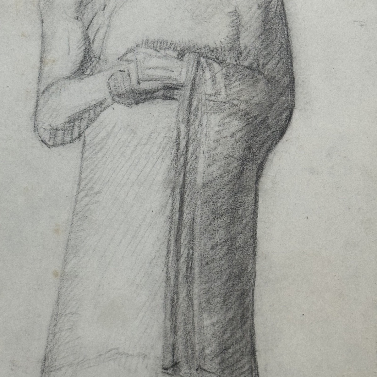 Drawing Of Chaldean Statue Found At Tello By M. De Sarzec-photo-1