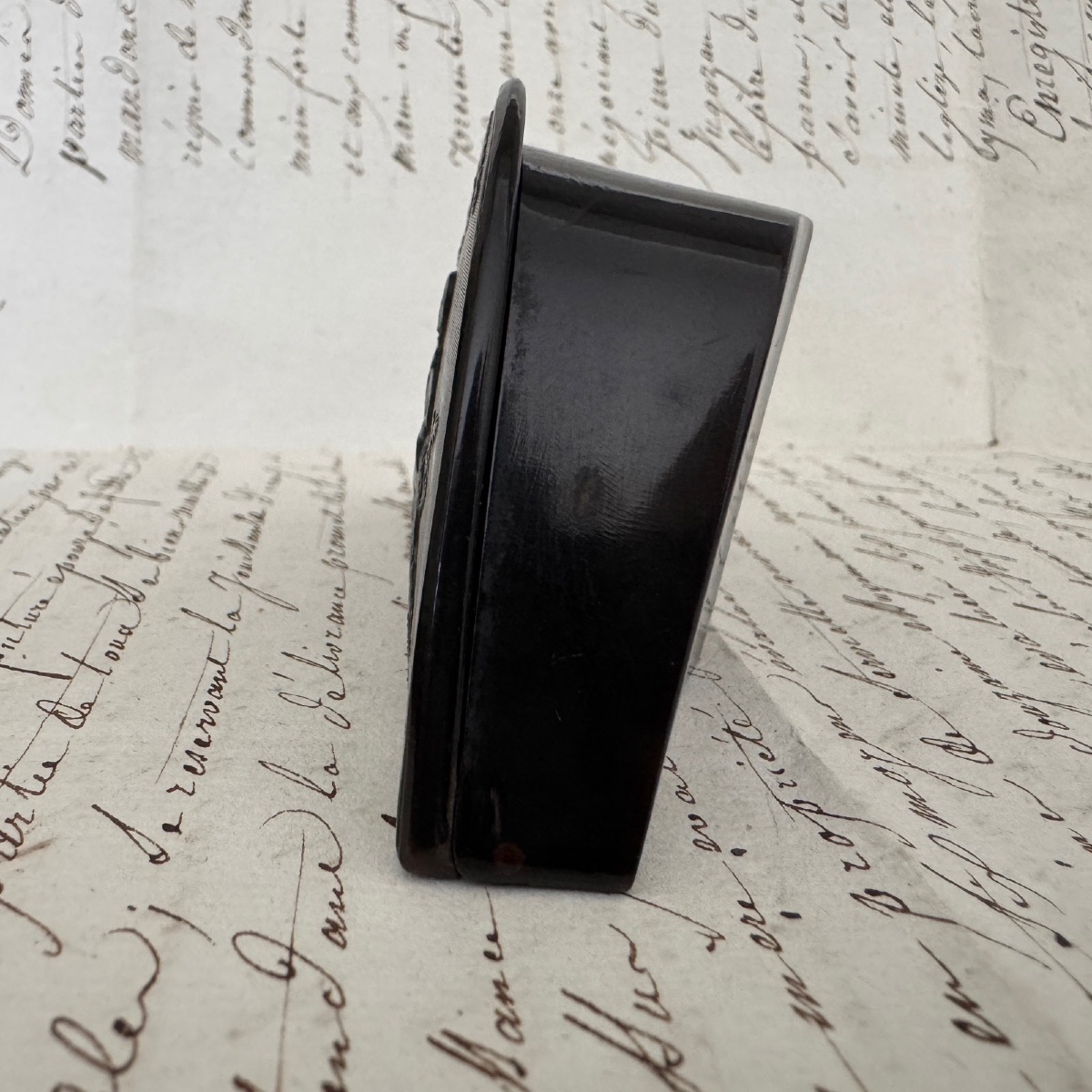 Napoleon Bonaparte Horn Snuffbox First Half 19th Century-photo-1