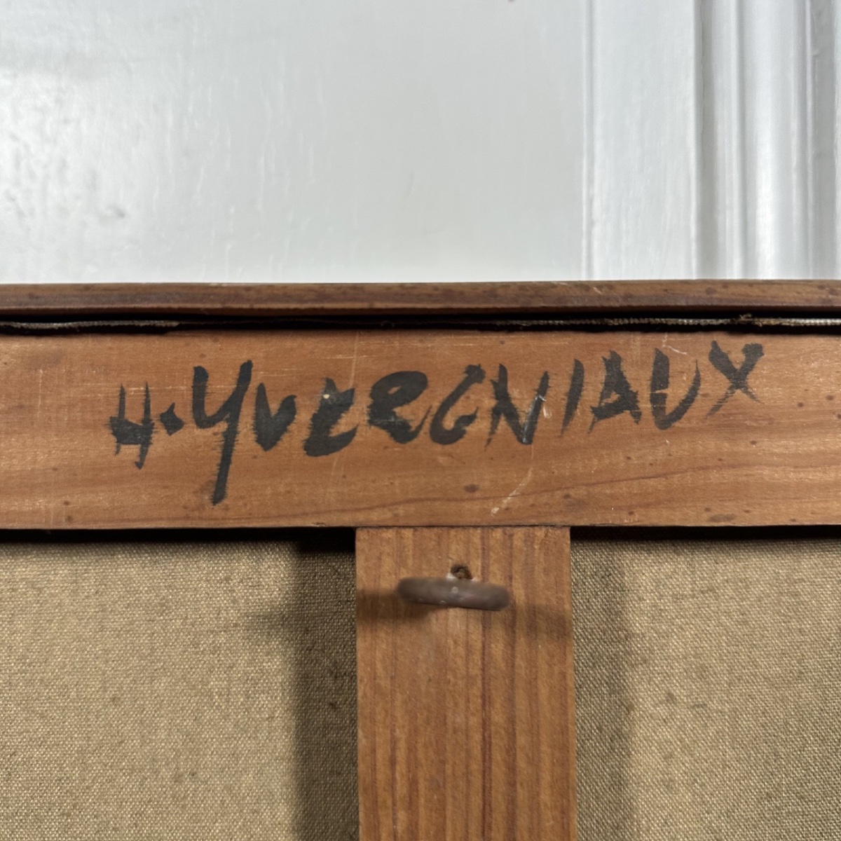 Huile sur toile par Henri Yvergniaux représentant des chevaux 1973 -photo-3