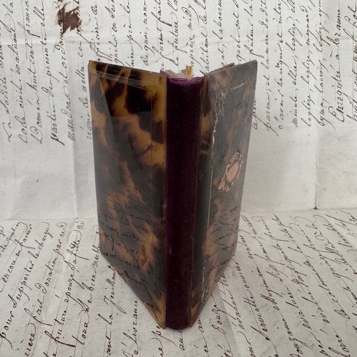 Napoleon III 19th-century Tortoiseshell Ball Book Decorated With Marquetry-photo-1