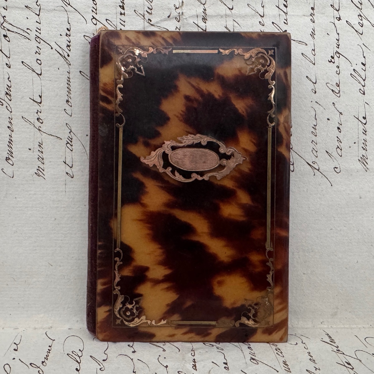 Napoleon III 19th-century Tortoiseshell Ball Book Decorated With Marquetry