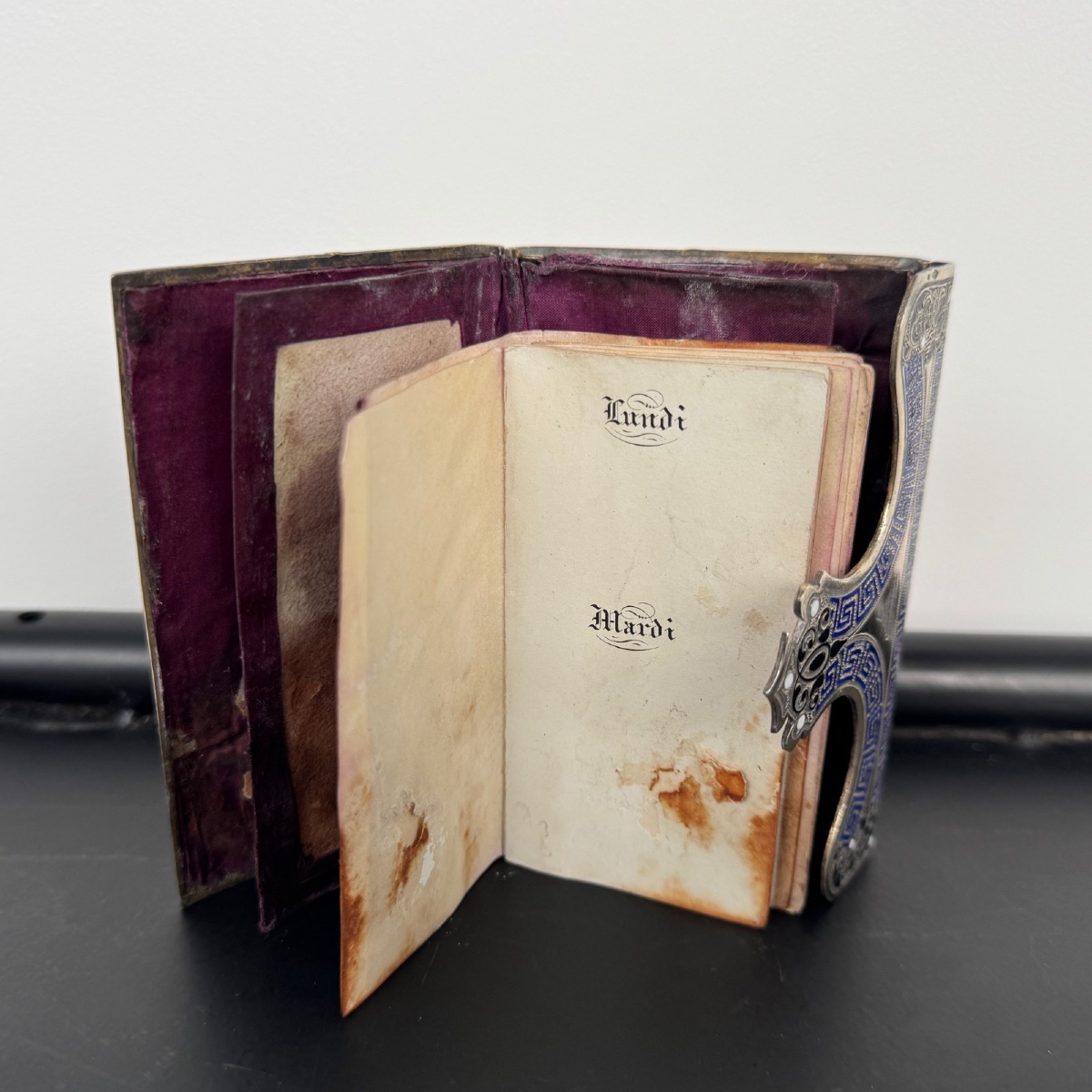 Cloisonné-embellished Silver Prom Book Late 19th Century Napoleon III-photo-2