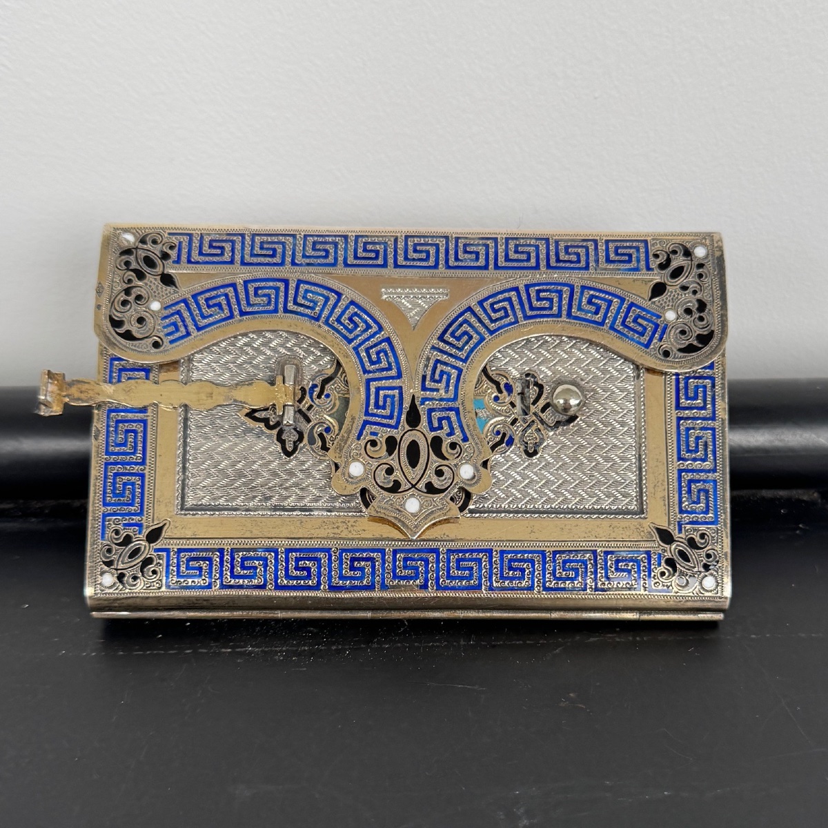 Cloisonné-embellished Silver Prom Book Late 19th Century Napoleon III-photo-3