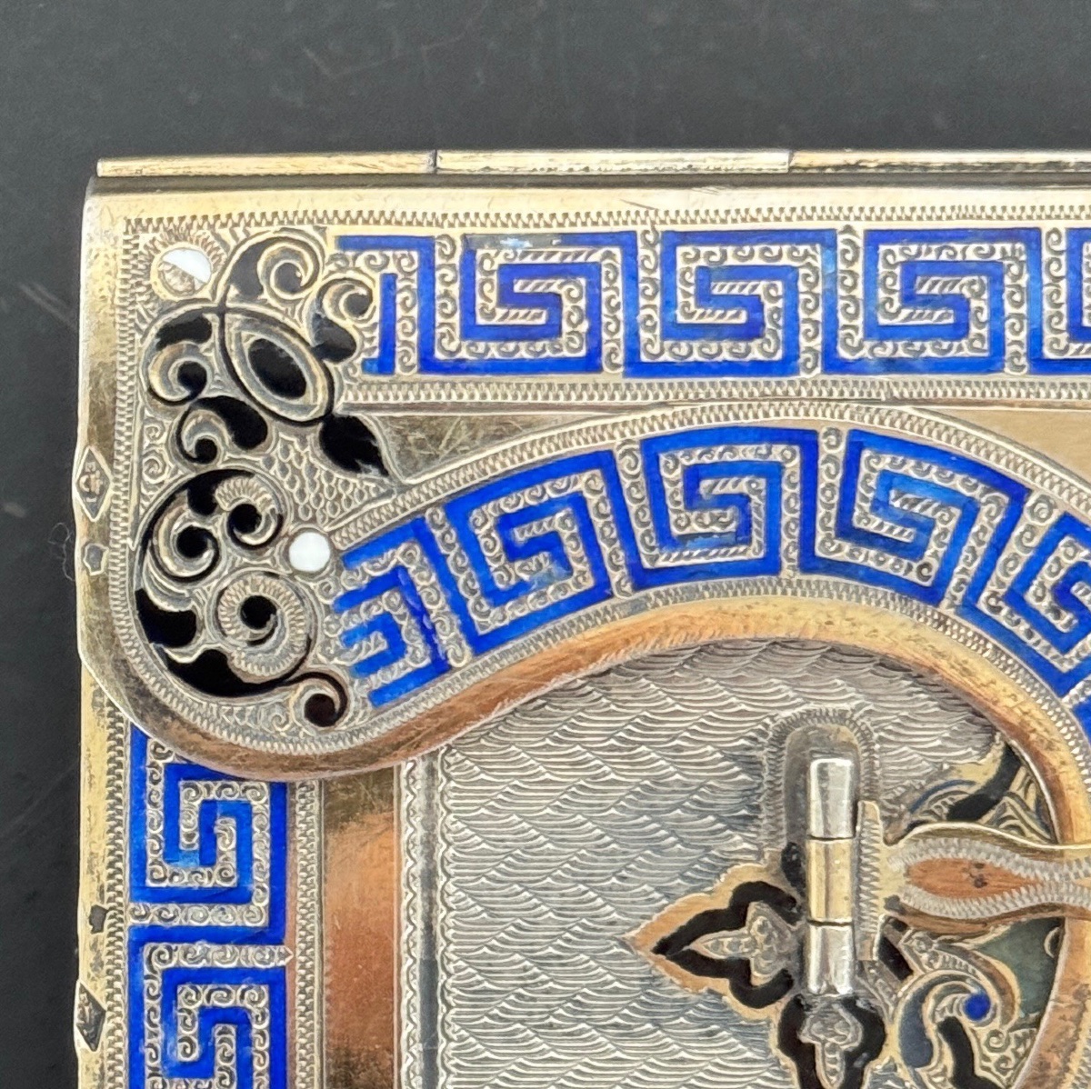 Cloisonné-embellished Silver Prom Book Late 19th Century Napoleon III-photo-6