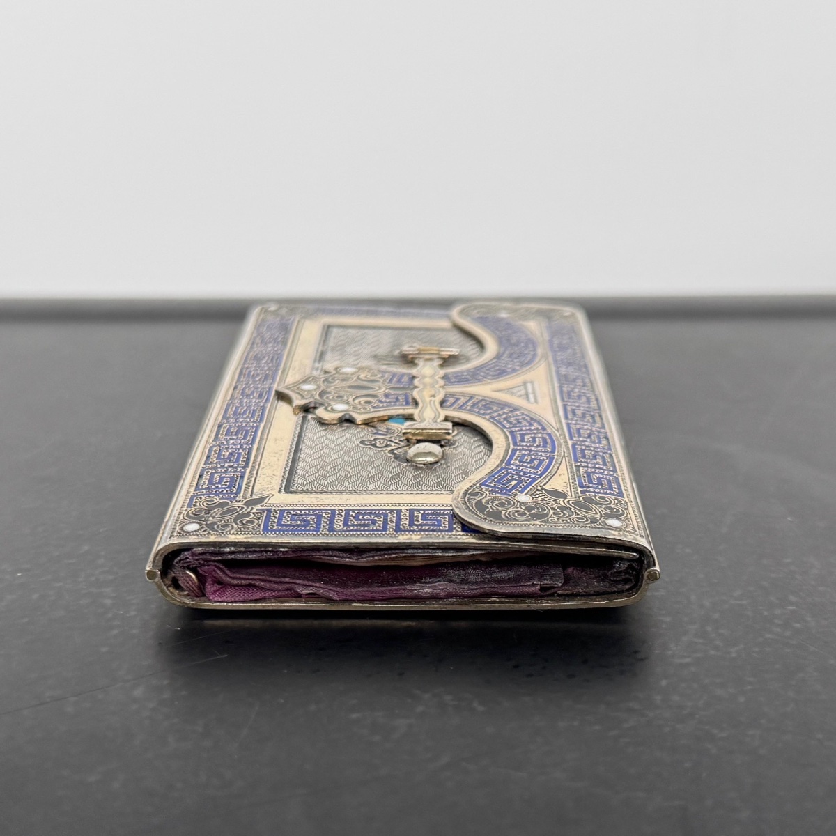 Cloisonné-embellished Silver Prom Book Late 19th Century Napoleon III-photo-8