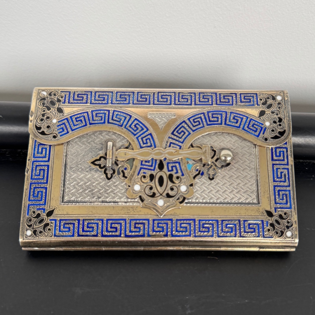 Cloisonné-embellished Silver Prom Book Late 19th Century Napoleon III