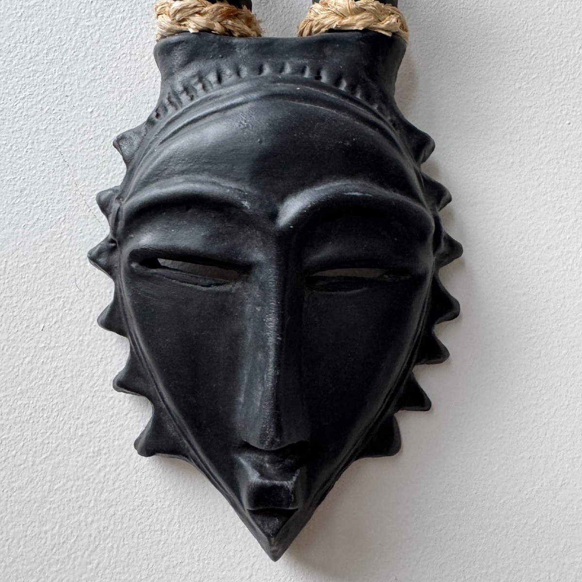 Africanist Mask By Jacques Sagan Vallauris Black Ceramic-photo-2
