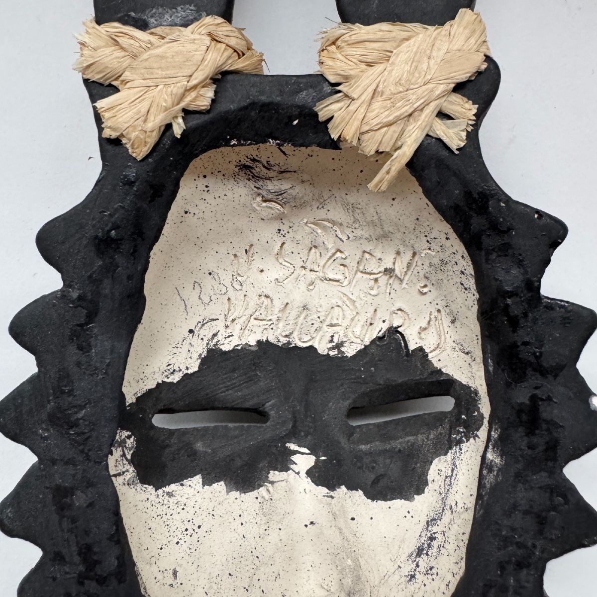 Africanist Mask By Jacques Sagan Vallauris Black Ceramic-photo-3