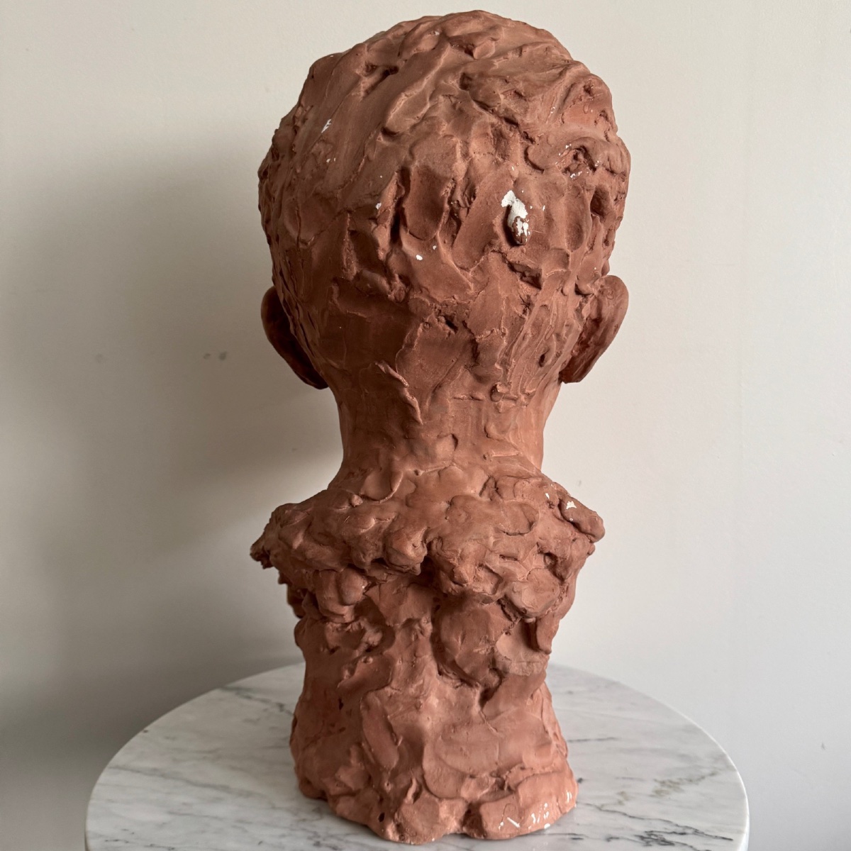 1930 Plaster Studio Bust, Man With Moustache-photo-3