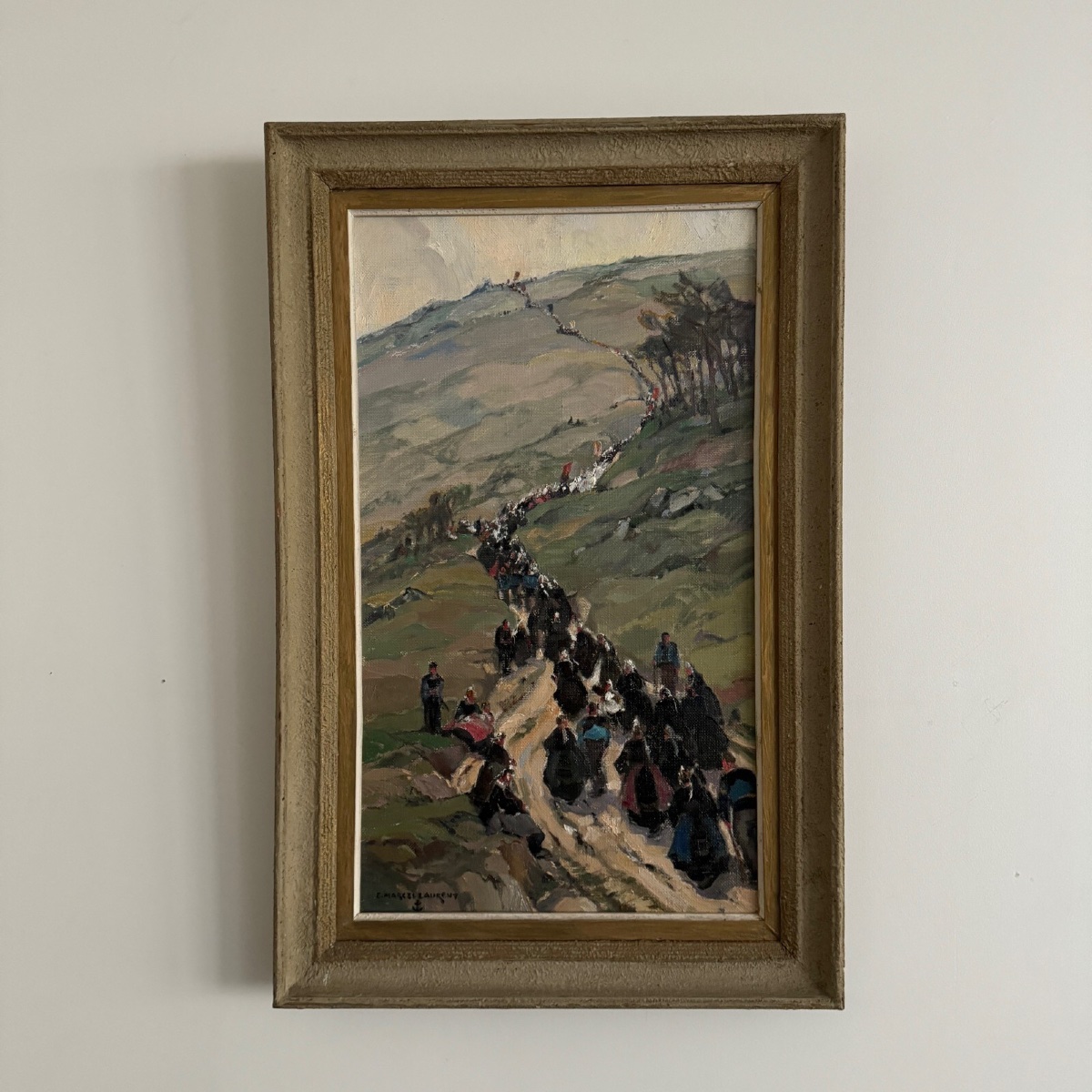 Huile sur toile par Emmanuel Marcel-Laurent Jour de Pardon et Procession-photo-2