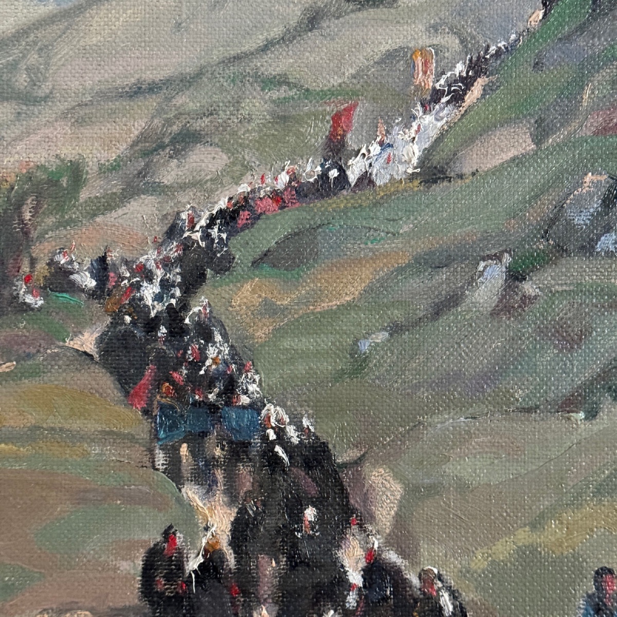 Huile sur toile par Emmanuel Marcel-Laurent Jour de Pardon et Procession-photo-2