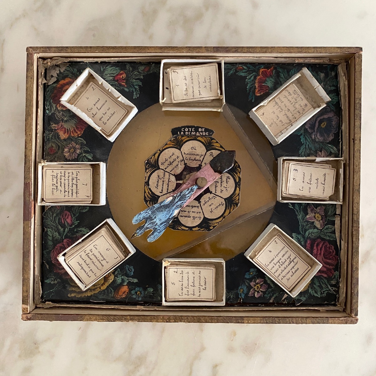 l'Oiseau Bleu Game Box 19th Century Lithographed Cardboard Oracles-photo-1