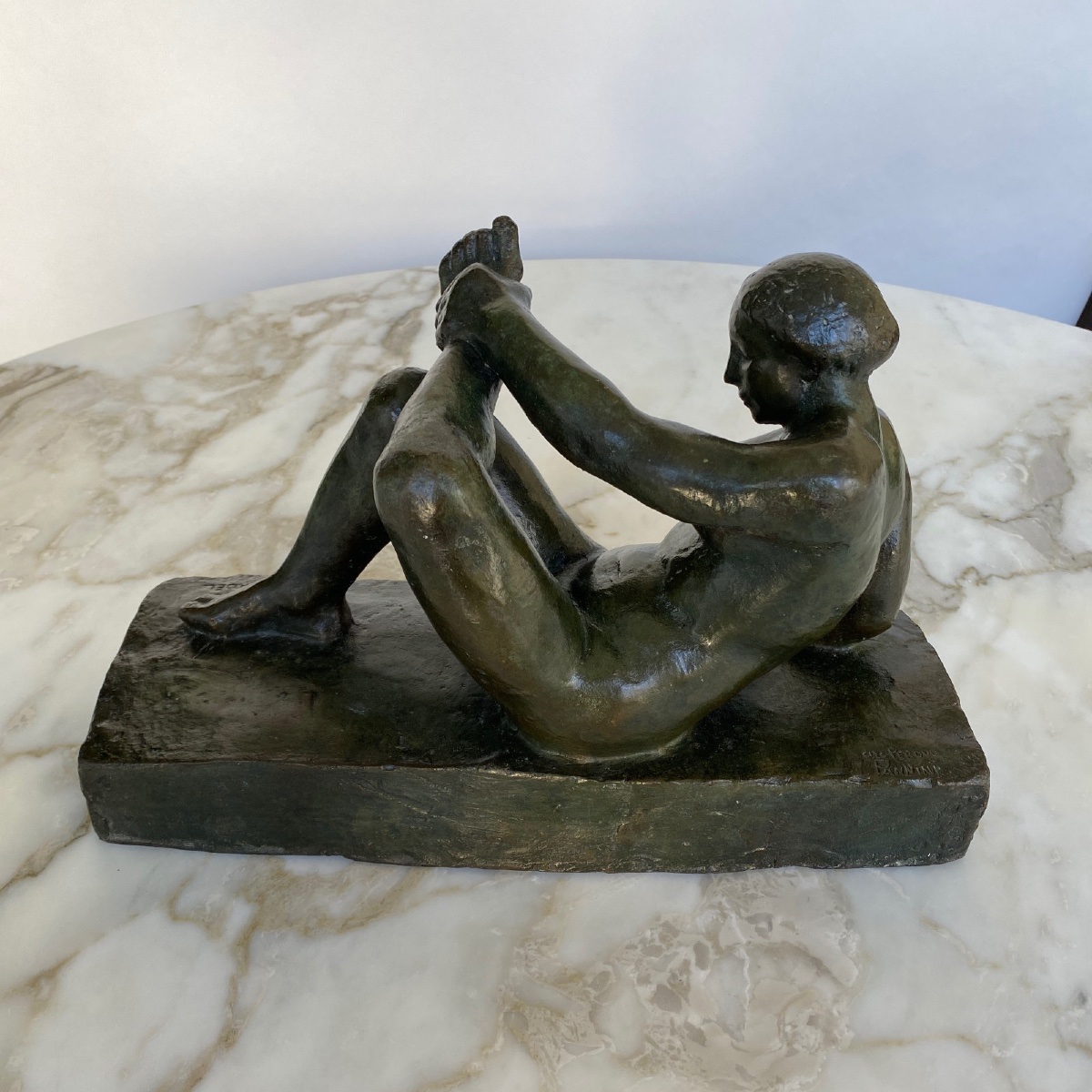 Bronze Art Deco 1930 Nude Woman Marius Léon Cladel Cire Perdue J. Pannini-photo-3