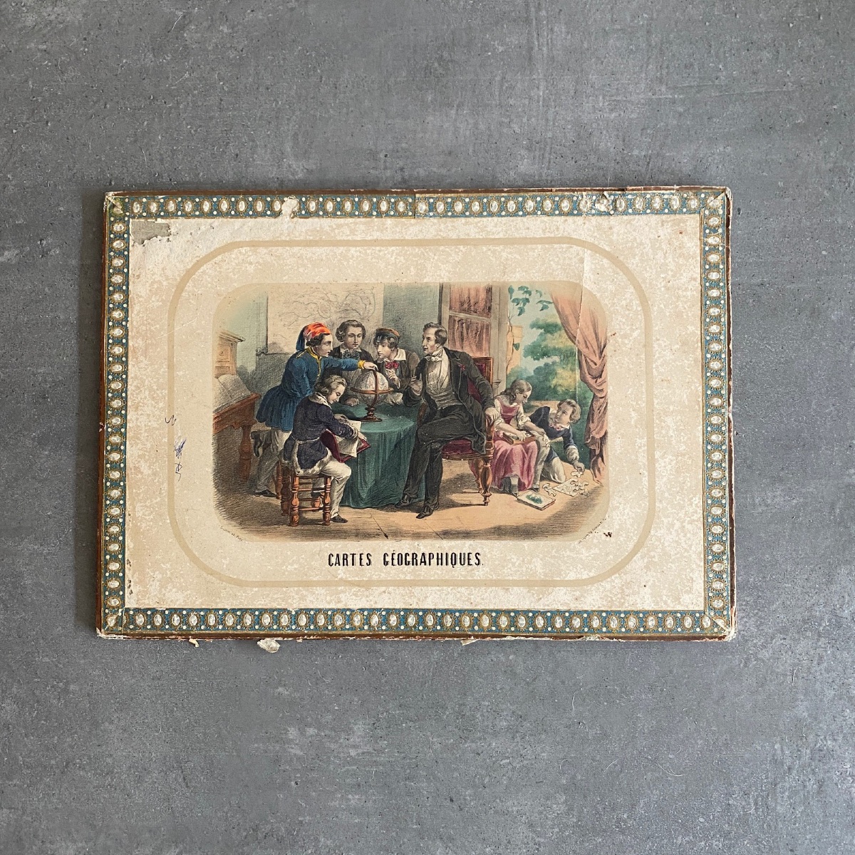 Boite puzzle cartes géographiques XIXe -photo-2