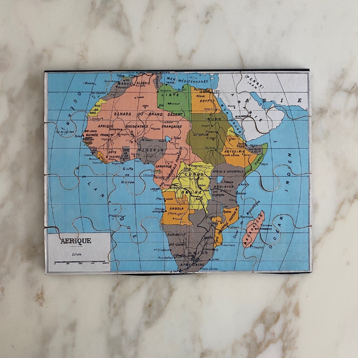 Boite puzzle cartes géographiques XIXe -photo-4