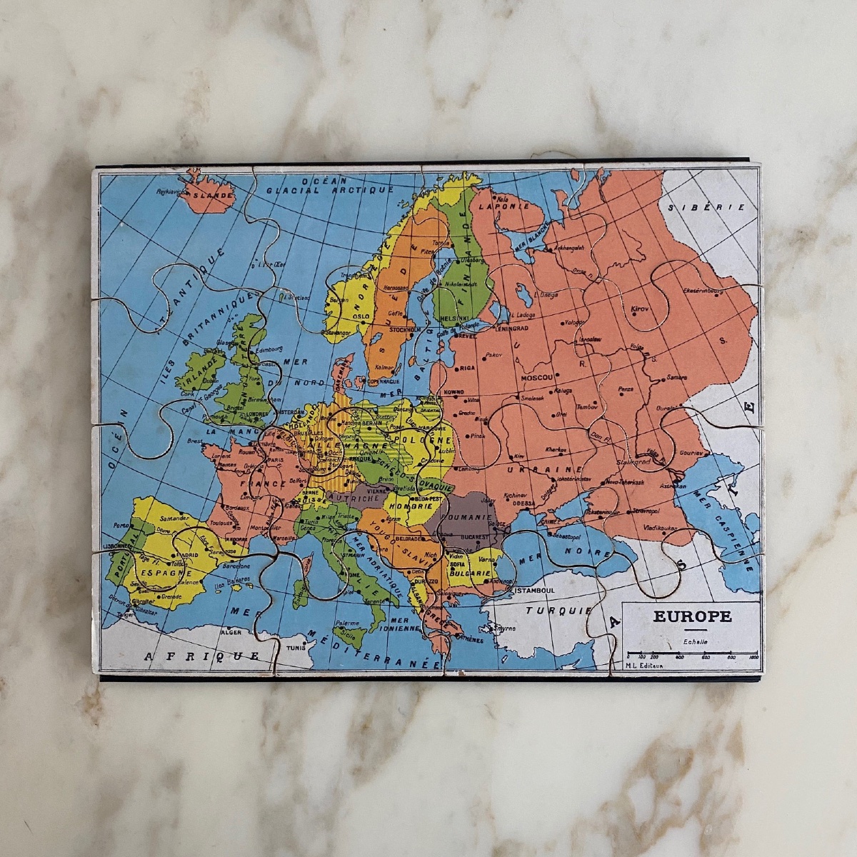 Boite puzzle cartes géographiques XIXe -photo-1
