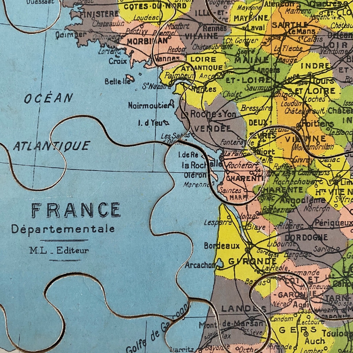 Boite puzzle cartes géographiques XIXe -photo-8