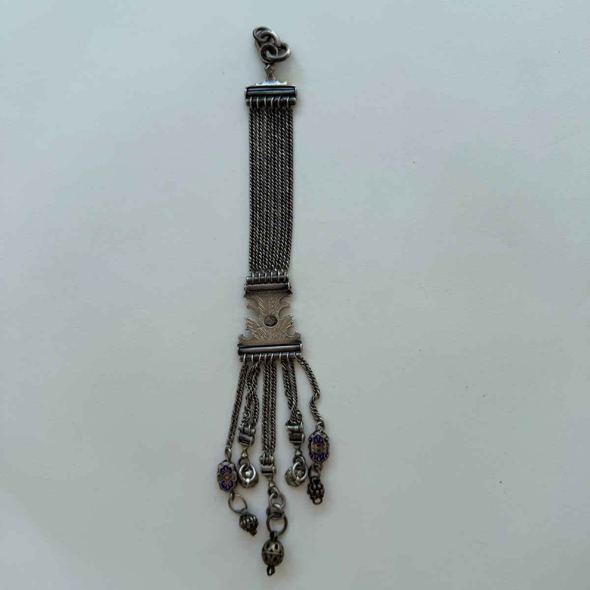 Ottoman Silver Pendant With Enamelled Pendants-photo-2