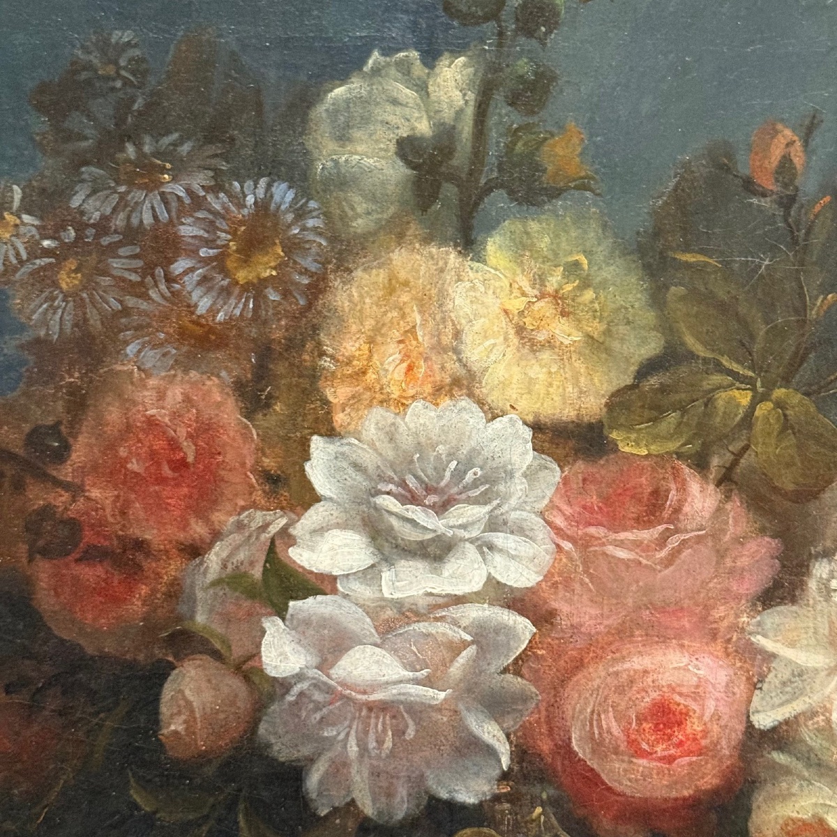 Huile sur toile par Devaux nature morte au lièvre et aux fleurs 1873 -photo-1