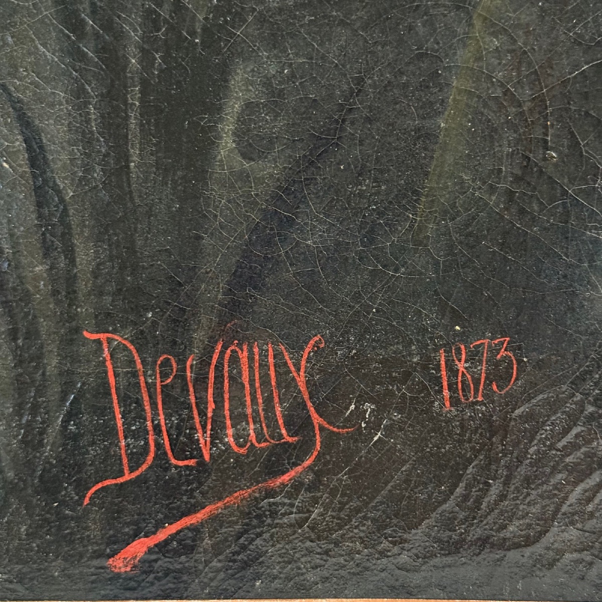 Huile sur toile par Devaux nature morte au lièvre et aux fleurs 1873 -photo-2