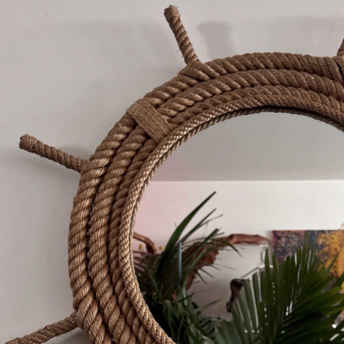 Audoux-minet Rope Mirror In The Shape Of A Ship's Wheel 20th Century-photo-4
